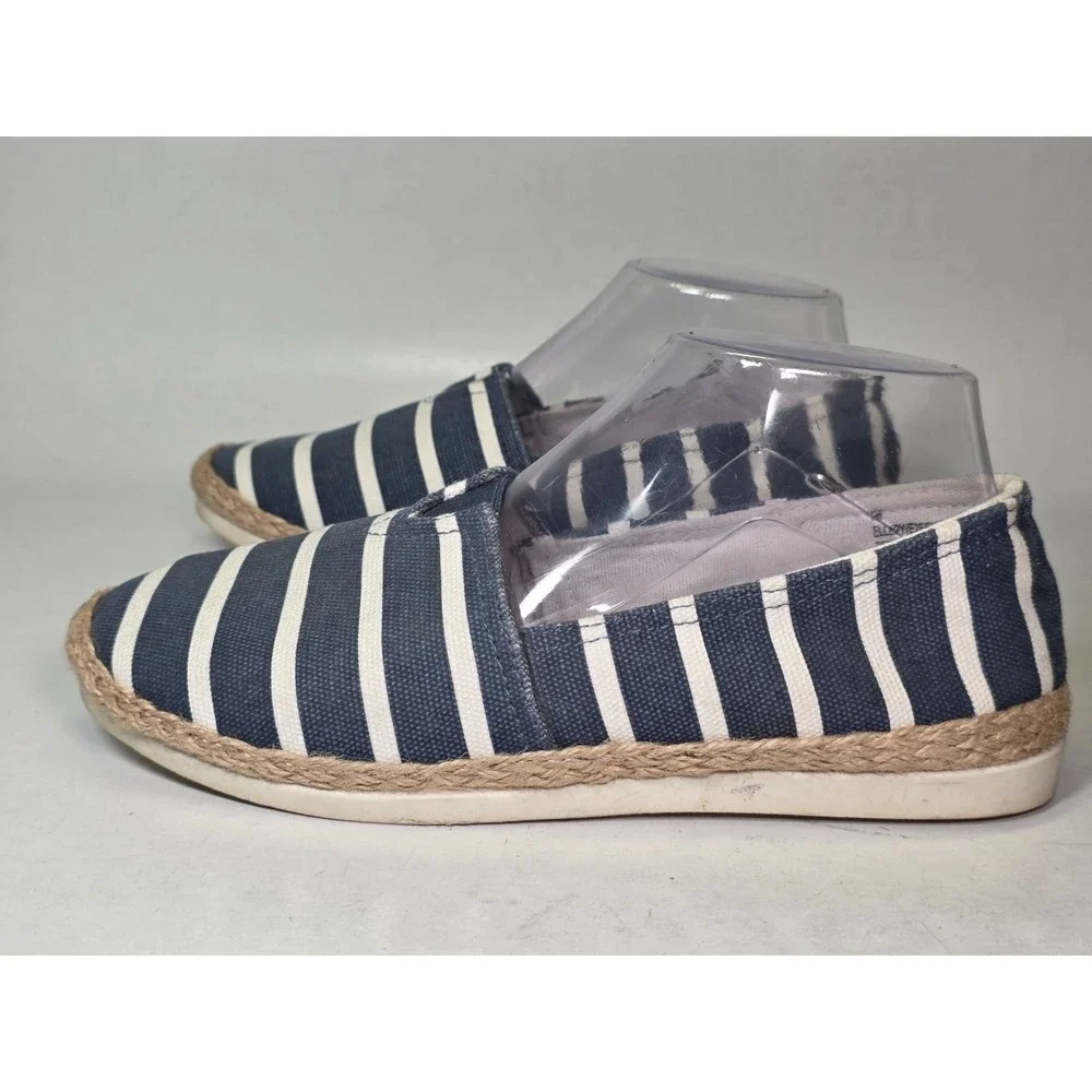 Esprit Ellery Women's Espadrille Size 7 M Navy White Slip On Moccasin Shoes‎